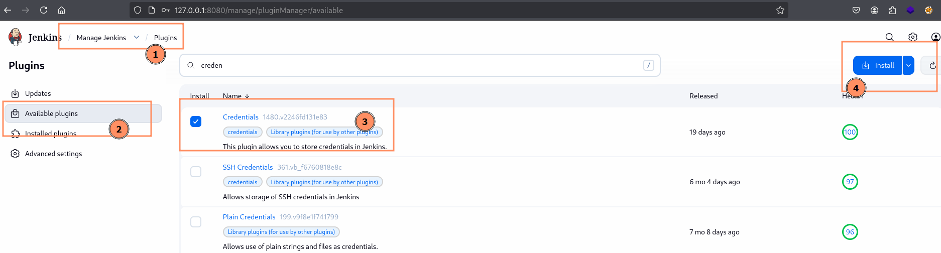 Installing Credentials Plugin