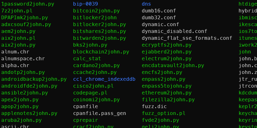 John the Ripper run directory