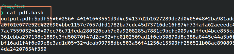 Checking the extracted hash
