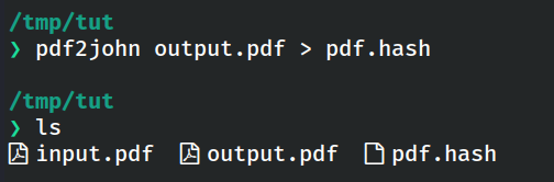 Running pdf2john command