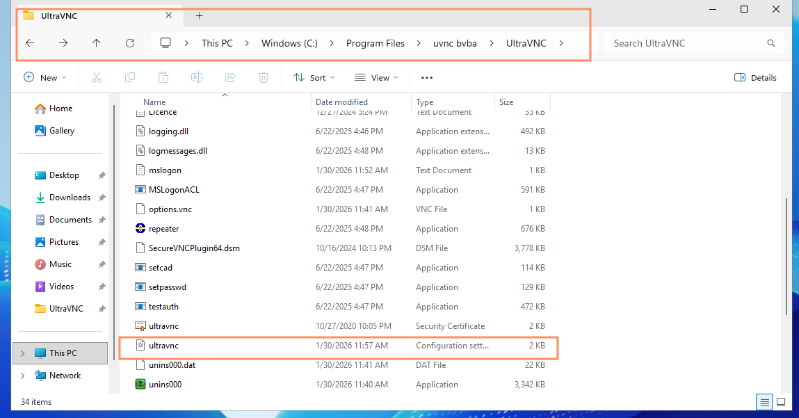 Location of ultravnc.ini file